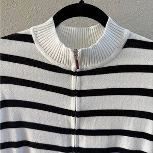 Striped Black and White Women's Small Sweater